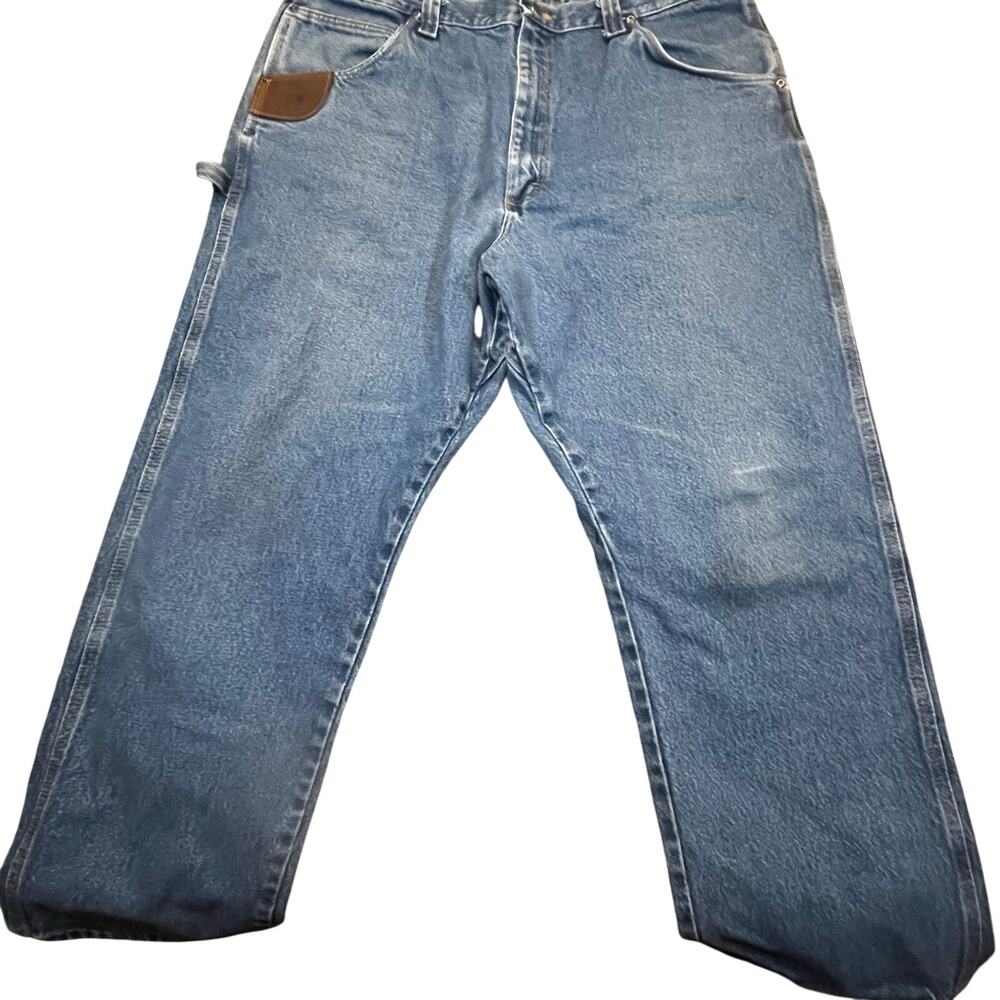 Wrangler Riggs Blue Denim Workwear Carpenter Jeans Relaxed Fit Men 40x30